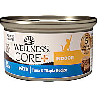 Wellness CORE+ Indoor Natural Grain Free Tuna & Tilapia Pate Canned Wet Cat Food