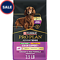 Purina Pro Plan AdvantEDGE Senior Support Plus Small Breed Shredded Blend Chicken and Rice Formula Dry Dog Food