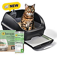 Purina Tidy Cats Litter Box & Litter Box Pads Breeze Cat Litter Box System Kit with Pellet Cat Litter