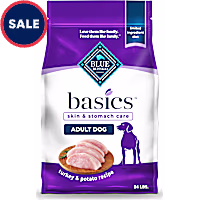 Blue Buffalo Basics Skin & Stomach Care, Limited Ingredient Diet for Dogs, Turkey Recipe Adult Dry Dog Food