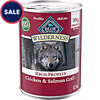 Blue Buffalo Wilderness Salmon & Chicken Grill, 35g Protein Adult Wet Dog Food