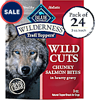 Blue Buffalo Wilderness Trail Toppers Wild Cuts Salmon Bites in Hearty Gravy Dog Wet Food