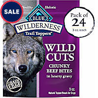 Blue Buffalo Wilderness Trail Toppers Chunky Beef Bites in Hearty Gravy Wet Dog Food