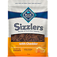 Blue Buffalo Sizzlers Bacon-Style Cheddar Flavor Dog Treats with Real USA Pork