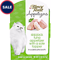 Fancy Feast Grain Free Appetizers Skipjack Tuna With a Sole Topper Wet Cat Food Complement