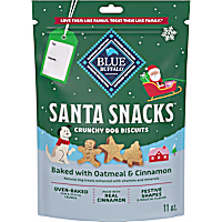 Blue Buffalo Oven-Baked with Natural Ingredients, Oatmeal & Cinnamon Santa Snacks Crunchy Dog Biscuits