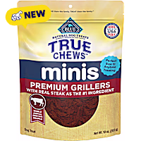 Blue Buffalo True Chews Minis Premium Grillers with Real Steak, Natural Dog Treats Mineral-Enhanced for Flavor