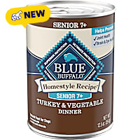 Blue Buffalo Homestyle Recipe for Senior 7+ Dogs, Turkey Recipe Senior 7+ Turkey & Vegetable Dinner Wet Dog Food