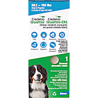 Credelio Quattro/Credelio Quattro-CA1 Dog Flea & Tick Treatment + Heartworm & Parasite Coverage, 50.1-100 lb