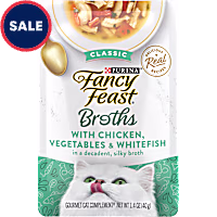 Fancy Feast Lickable Classic Chicken, Vegetables and Whitefish Broth Wet Cat Food Topper