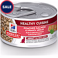Hill's Science Diet Adult Healthy Cuisine Poached Salmon & Spinach Medley Canned Wet Cat Food