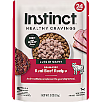 Instinct Healthy Cravings Grain Free Real Beef Recipe Natural Wet Dog Food Topper