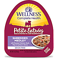 Wellness Petite Entrees Shredded Medley with Roasted Chicken, Duck, Peas & Carrots Wet Dog Food