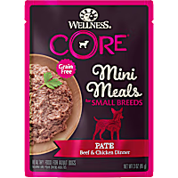 Wellness CORE Natural Grain Free Small Breed Mini Meals Pate Beef & Chicken Dinner Wet Dog Food