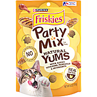 Friskies Party Mix Natural Yums With Real Chicken & Vitamins, Minerals & Nutrients Cat Treats