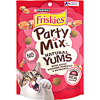 Friskies Party Mix Natural Yums With Real Salmon and Vitamins, Minerals & Nutrients Cat Treats