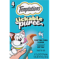 Temptations Creamy Puree Squeezable Lickable Wet Cat Treats with Tuna