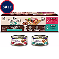 Wellness CORE Signature Selects Natural Canned Grain Free Flaked Seafood Selection Cat Food Variety Pack