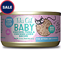 Tiki Cat Baby Chicken, Tuna, & Chicken Liver Wet Recipe for Cats