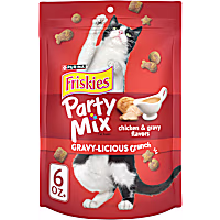Friskies Party Mix Gravylicious Crunch Chicken & Gravy Flavors Cat Treats