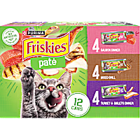 Purina Friskies Salmon Dinner, Turkey, Giblets Dinner and Mixed Grill Wet Cat Food Pate Variety Pack