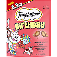 Temptations Seasonal Birthday Lobster and Beef Flavor Crunchy and Soft Cat Treats