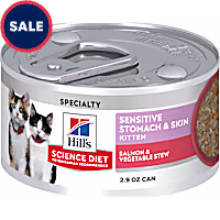 Hill's Science Diet Kitten Sensitive Stomach & Sensitive Skin Salmon & Vegetable Stew Wet Cat Food