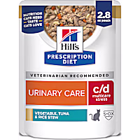 Hill's Prescription Diet c/d Multicare Stress Feline Vegetables, Tuna & Rice Stew Wet Cat Food