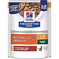 Hill's Prescription Diet c/d Multicare + Metabolic Feline Stew with Vegetable & Chicken Wet Cat Food