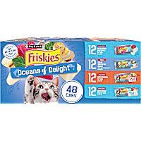 Purina Friskies Oceans of Delight Flaked and Prime Filets Wet Cat Food Variety Pack