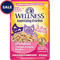 Wellness Appetizing Entrees Natural, Protein-Rich, Grain Free, Chicken & Duck Shredded Adult Wet Cat Food