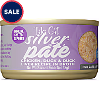 Tiki Cat Silver Chicken & Duck Liver Recipe in Broth Pate Wet Cat Food
