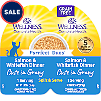 Wellness Complete Health Purrfect Duos Cuts in Gravy Salmon & Whitefish Recipe Adult Wet Cat Food