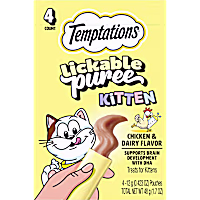 Temptations Creamy Puree Kitten Lickable Tasty Chicken Flavor Cat Treats