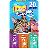 Purina Friskies lil' Lickables with Chicken, Tuna or Ocean Whitefish Lickable Cat Treats Variety Pack