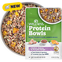 Wellness Protein Bowls, Adult Fresh Alternative Wholesome Grains Chicken, Quinoa & Pumpkin Recipe Dog Food