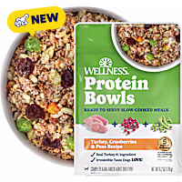 Wellness Protein Bowls, Adult Fresh Alternative Wholesome Grains Turkey, Cranberries & Peas Dog Food