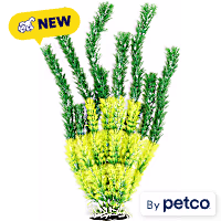 Imagitarium Green/Yellow Two Tone Faux Plant Aquarium Decor