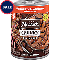 Merrick Grain Free Chunky Big Texas Steak Tips Dinner Premium and Wholesome Canned Dog Food