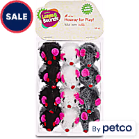 Leaps & Bounds Fuzzy Mice Cat Toys with Catnip