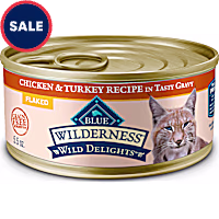 Blue Buffalo Wilderness Wild Delights Flaked Chicken & Turkey in Tasty Gravy Natural Wet Food for Cats