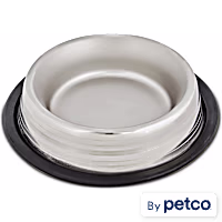 EveryYay Dining In Two-Toned No-Tip Stainless Steel Dog Bowl