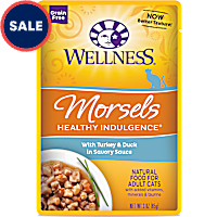 Wellness Healthy Indulgence Natural Grain Free Morsels with Turkey & Duck in Savory Sauce Wet Cat Food