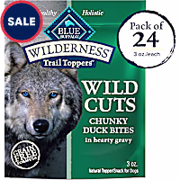 Blue Buffalo Wilderness Trail Toppers Wild Cuts Natural High-Protein Duck Bites in Hearty Gravy Wet Dog Food