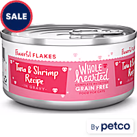 WholeHearted All Life Stages Canned Cat Food - Grain Free Tuna and Shrimp Recipe Flaked in Gravy