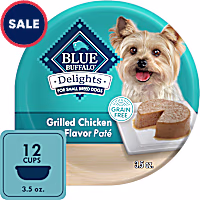 Blue Buffalo Delights Pate Style Grilled Chicken Flavor in Savory Juice Adult Small Breed Wet Dog Food