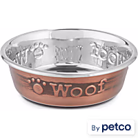 EveryYay Dining In Copper Woof Stainless Steel Dog Bowl