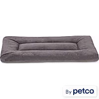 EveryYay Essentials Happy Place Dark Grey Velvet Dog Crate Mat and Pet Bed