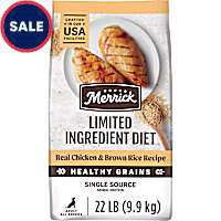 Merrick Limited Ingredient Diet Premium and Natural Kibble with Healthy Grains Chicken and Brown Rice Dog Food