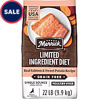 Merrick Limited Ingredients Diet Grain Free Salmon and Sweet Potato, Premium and Healthy Kibble Dry Dog Food